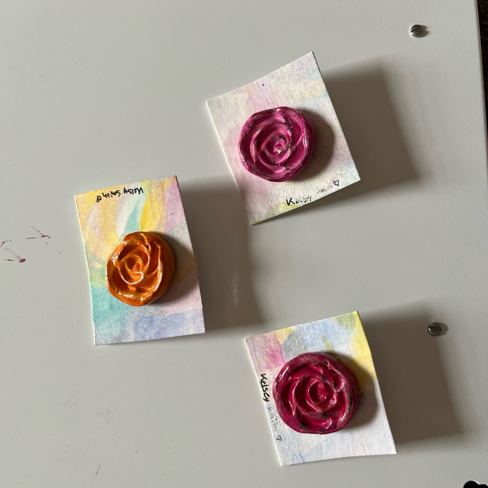Handmade rose pins